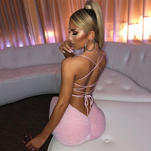 Load image into Gallery viewer, Townlike Backless Bandage Bodycon Sexy Dress Women Spaghetti Strap Midi Summer Dress Strapless High Split Party Dresses 2020