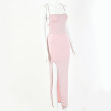 Load image into Gallery viewer, Townlike Backless Bandage Bodycon Sexy Dress Women Spaghetti Strap Midi Summer Dress Strapless High Split Party Dresses 2020