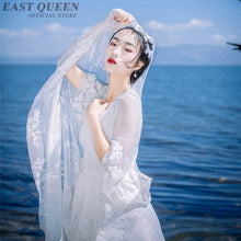 Load image into Gallery viewer, Summer Bohemian women beach dress v-neck sexy hollow out lace Mexican dress women half sleeve ankle length boho dresses DD299  F