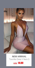 Load image into Gallery viewer, Townlike Backless Bandage Bodycon Sexy Dress Women Spaghetti Strap Midi Summer Dress Strapless High Split Party Dresses 2020