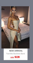 Load image into Gallery viewer, Townlike Backless Bandage Bodycon Sexy Dress Women Spaghetti Strap Midi Summer Dress Strapless High Split Party Dresses 2020