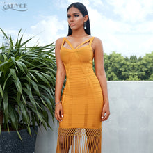 Load image into Gallery viewer, Adyce 2020 New Summer Women Fringe Bandage Dress Vestidos Sexy Sleeveless Tassel Bodycon Club Midi Celebrity Evening Party Dress