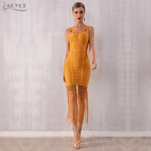 Load image into Gallery viewer, Adyce 2020 New Summer Women Fringe Bandage Dress Vestidos Sexy Sleeveless Tassel Bodycon Club Midi Celebrity Evening Party Dress