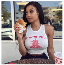 Load image into Gallery viewer, ArtSu White Black Knitting Printed O Neck Tank Top 2020 Summer Women Casual Skinny Streetwear Sexy Crop Top Female Club Tees Top