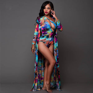 2019 Printed One Piece Bathing Suit Cover-up Sexy Summer Beach Dress Tunic Women Beachwear Swimsuit Cover Up Bikini Wrap Sarongs