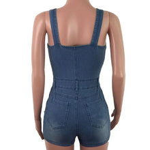 Load image into Gallery viewer, Sexy Suspender JUMPSUIT Spaghetti Strap Women Denim Rompers Shorts Playsuit Ripped Jeans Overalls Boyfriend Play Suit Streetwear