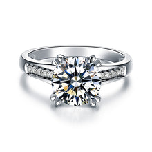Load image into Gallery viewer, ZOCAI Real 1.0 CT Certified F-G/VS Round Cut Diamond Engagement Women Ring 18K White Gold (AU750) W04710