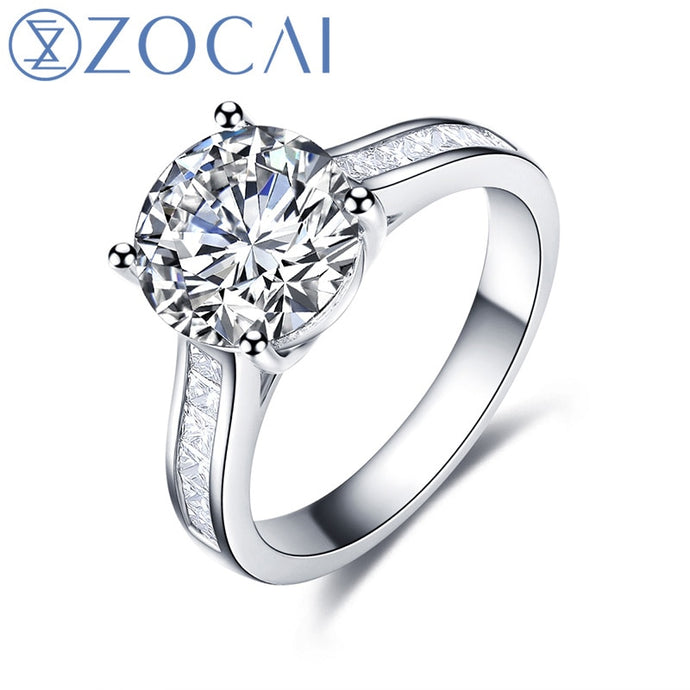 ZOCAI Century Classic Natural Real 1.0 CT Certified I-J/SI Round Cut Diamond Engagement Women Ring 18K White Gold (AU750) W00159