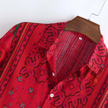 Load image into Gallery viewer, Hawaiian Colorful Stripe Mens Shirt camisa Casual Short Sleeve shirt men Turn-Down Collar men Blouse Top camisas para hombre