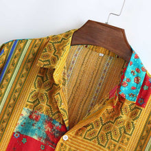 Load image into Gallery viewer, Hawaiian Colorful Stripe Mens Shirt camisa Casual Short Sleeve shirt men Turn-Down Collar men Blouse Top camisas para hombre