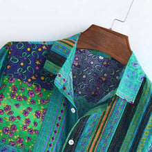 Load image into Gallery viewer, Hawaiian Colorful Stripe Mens Shirt camisa Casual Short Sleeve shirt men Turn-Down Collar men Blouse Top camisas para hombre