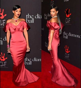 Fashion Evening Dresses Red Carpet Celebrity Dresses Off the Shoulder Mermaid Prom Gowns