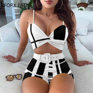 Spaghetti Strap Twisted Top & Shorts Set