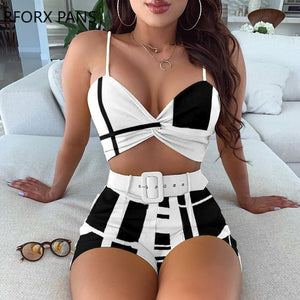 Spaghetti Strap Twisted Top & Shorts Set