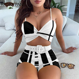 Spaghetti Strap Twisted Top & Shorts Set