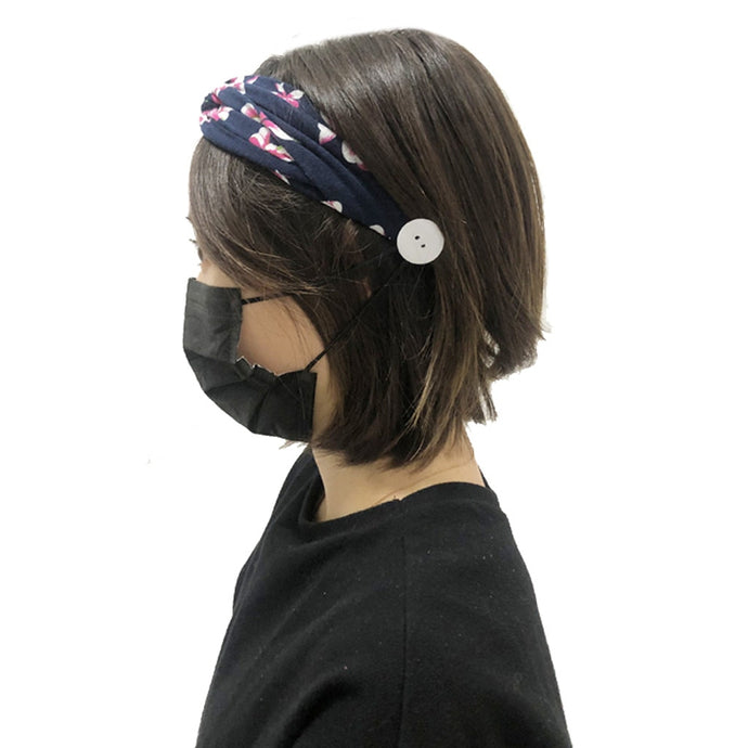 With Buttons Headband Facemask Holder Protect Ears Head Wrap Hair Bandana Headwear Headwrap Hairband Headband Hair Accessories