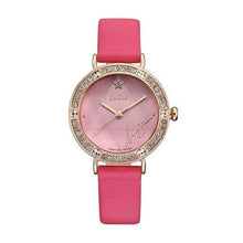 Load image into Gallery viewer, Bling Star Cut Glass Lady Women&#39;s Watch Japan Quartz Hours Fine Fashion Bracelet Real Leather Girl&#39;s Birthday Gift Julius No Box