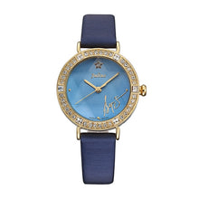 Load image into Gallery viewer, Bling Star Cut Glass Lady Women&#39;s Watch Japan Quartz Hours Fine Fashion Bracelet Real Leather Girl&#39;s Birthday Gift Julius No Box