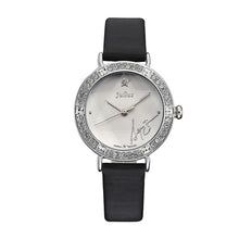 Load image into Gallery viewer, Bling Star Cut Glass Lady Women&#39;s Watch Japan Quartz Hours Fine Fashion Bracelet Real Leather Girl&#39;s Birthday Gift Julius No Box