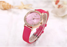 Load image into Gallery viewer, Bling Star Cut Glass Lady Women&#39;s Watch Japan Quartz Hours Fine Fashion Bracelet Real Leather Girl&#39;s Birthday Gift Julius No Box