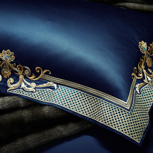 New 1000TC Egyptian Cotton Royal Luxury Bedding set King Queen Size Embroidery Bed set Duvet Cover Bedsheet set parrure de lit