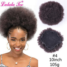 Load image into Gallery viewer, 10inch High Puff Afro Curly Wig Ponytail Drawstring Short Afro Kinky Pony Tail Clip in on Synthetic Kinky Curly Hair Bun