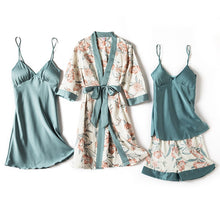 Load image into Gallery viewer, Pajamas sets for Women Mujer 4 Piece Sets Sleep or Lounge Home Wear