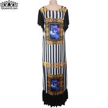 Load image into Gallery viewer, New Fashion Bazin Print Dashiki Yamadou Elastic Sleeve Loose Style Traditional African Dress For Women(CPTW02)