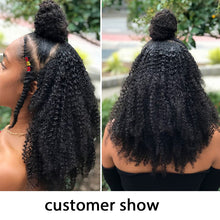 Load image into Gallery viewer, 4B 4C Afro Kinky Curly Clip In Human Hair Extensions Brazilian Remy Hair 100% Human Hair Natural Black Clip Ins Bundle Dolago