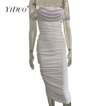 Load image into Gallery viewer, 2020 Strapless Off The Shoulder Sexy Maxi Dress Elegant Party Dresses Women Double Layers Long Robe