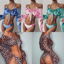 Load image into Gallery viewer, Leopard Bikini 2020 new  Bikini Set Long Sleeve High Waist Women Swimwear