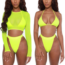 Load image into Gallery viewer, 3/PCS Women Bikini+Cover Up Set Push up Padded Bathing Suit