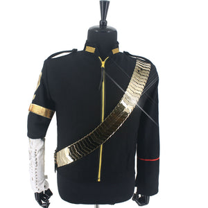 Rare MJ Michael Jackson Classic JAM Jacket & Metal Belt Bullet Punk Exactly Same High Collection Halloween Costume Show