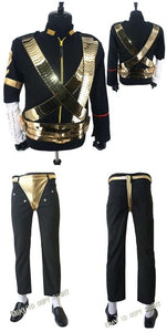 Rare MJ Michael Jackson Classic JAM Jacket & Metal Belt Bullet Punk Exactly Same High Collection Halloween Costume Show