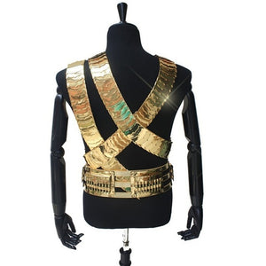 Rare MJ Michael Jackson Classic JAM Jacket & Metal Belt Bullet Punk Exactly Same High Collection Halloween Costume Show