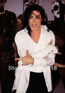 MJ Michael Jackson ultimate collection bandage Dangerous White Cotton ArmBrace Punk glove for performance