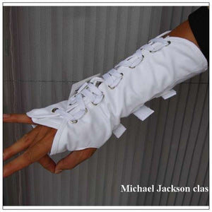 MJ Michael Jackson ultimate collection bandage Dangerous White Cotton ArmBrace Punk glove for performance