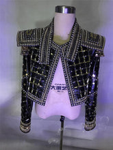 Load image into Gallery viewer, Men&#39;s Full Crystals Coat  Rhinestone Jacket Singer Dance Dance Wear Outerwear Show Costume Outfit Michael cosplay Jackson