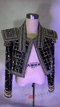 Load image into Gallery viewer, Men&#39;s Full Crystals Coat  Rhinestone Jacket Singer Dance Dance Wear Outerwear Show Costume Outfit Michael cosplay Jackson