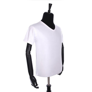 SexeMara MJ Michael Jackson Costume Classic Billie Jean V-Neck Cotton 100% White T-shirt Tees Underwear