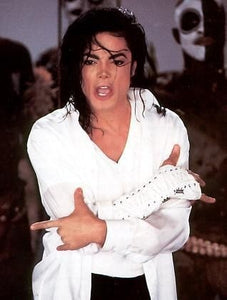 SexeMara MJ Michael Jackson Costume Classic Billie Jean V-Neck Cotton 100% White T-shirt Tees Underwear