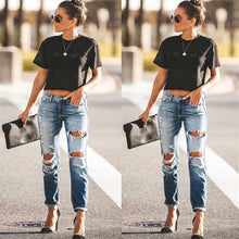 Load image into Gallery viewer, 2020 Spring Fashion Hole Ripped Jeans Women Destroyed Cool Denim Mid Waist Skinny Jeans Pants Summer Slim Pencil Jeans Trousers