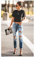 Load image into Gallery viewer, 2020 Spring Fashion Hole Ripped Jeans Women Destroyed Cool Denim Mid Waist Skinny Jeans Pants Summer Slim Pencil Jeans Trousers