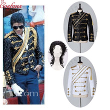 Load image into Gallery viewer, New men&#39;s clothing fashion slim MJ Michael Jackson coat dance Sequins suit jacket stage singer costumes coaplay costume and wig