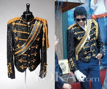 Load image into Gallery viewer, New men&#39;s clothing fashion slim MJ Michael Jackson coat dance Sequins suit jacket stage singer costumes coaplay costume and wig