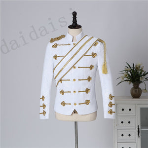 New men's clothing fashion slim MJ Michael Jackson coat dance Sequins suit jacket stage singer costumes coaplay costume and wig