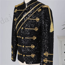 Load image into Gallery viewer, New men&#39;s clothing fashion slim MJ Michael Jackson coat dance Sequins suit jacket stage singer costumes coaplay costume and wig