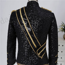 Load image into Gallery viewer, New men&#39;s clothing fashion slim MJ Michael Jackson coat dance Sequins suit jacket stage singer costumes coaplay costume and wig