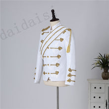 Load image into Gallery viewer, New men&#39;s clothing fashion slim MJ Michael Jackson coat dance Sequins suit jacket stage singer costumes coaplay costume and wig