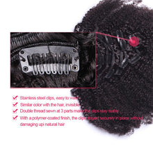 Load image into Gallery viewer, 4B 4C Afro Kinky Curly Clip In Human Hair Extensions Brazilian Remy Hair 100% Human Hair Natural Black Clip Ins Bundle Dolago